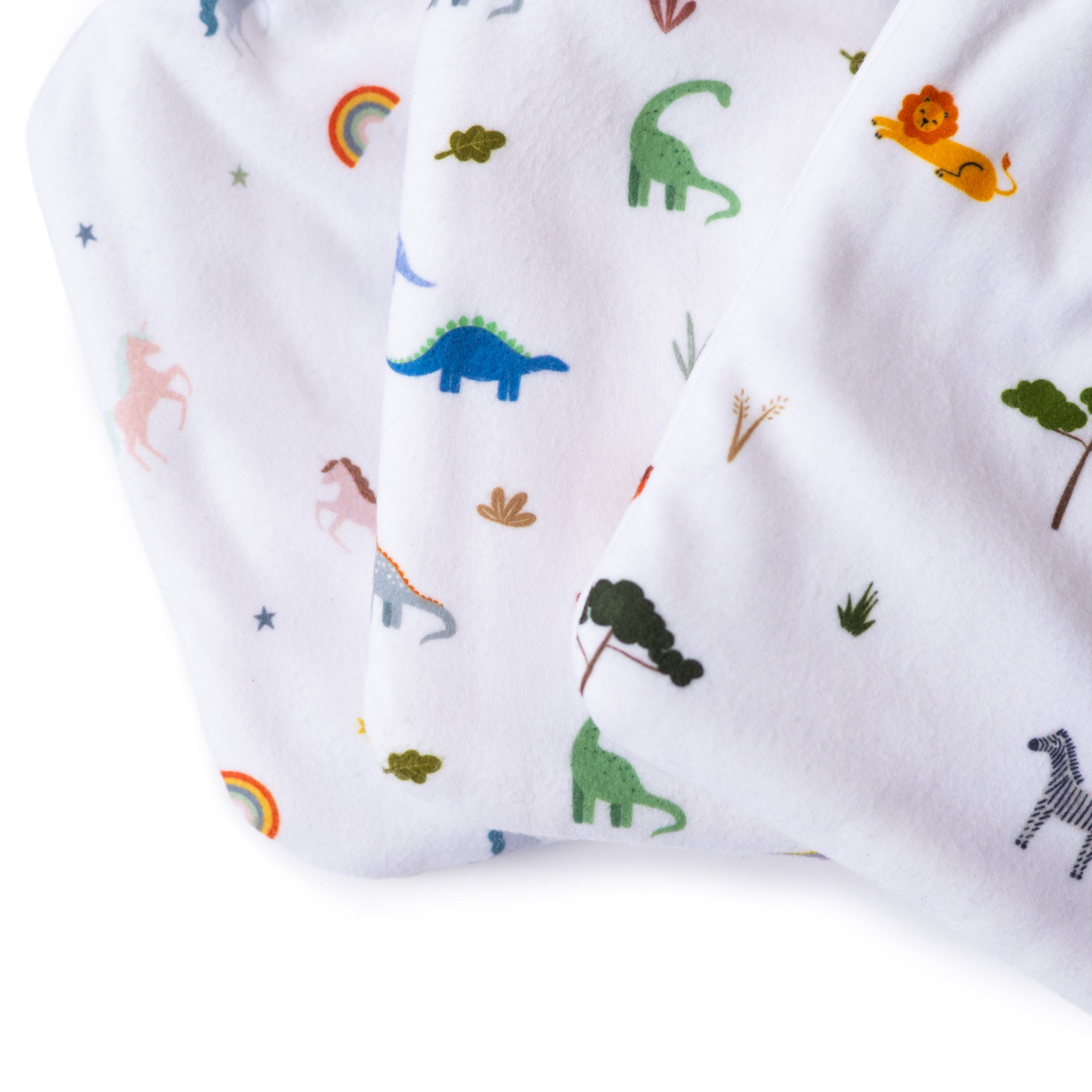 Children’s Safari Print 1L Hot Water Bottle with a soft cover featuring playful safari animals, designed for comfort and warmth.