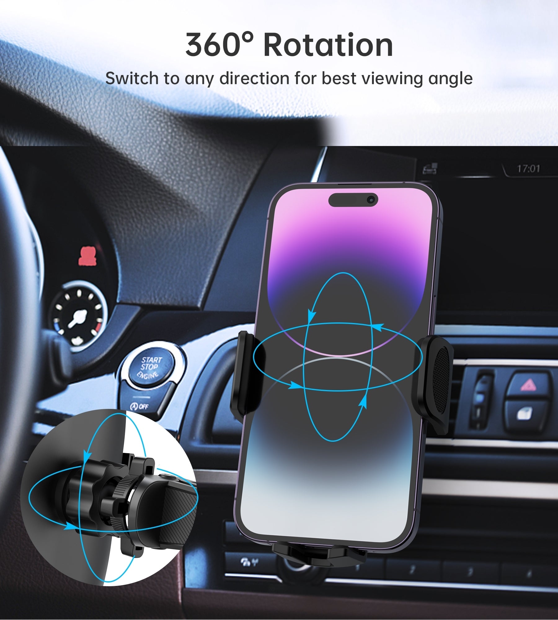 CHOETECH H066 Air Vent Car Mount Stand featuring a sleek plywood design with silicone padding for phone protection.