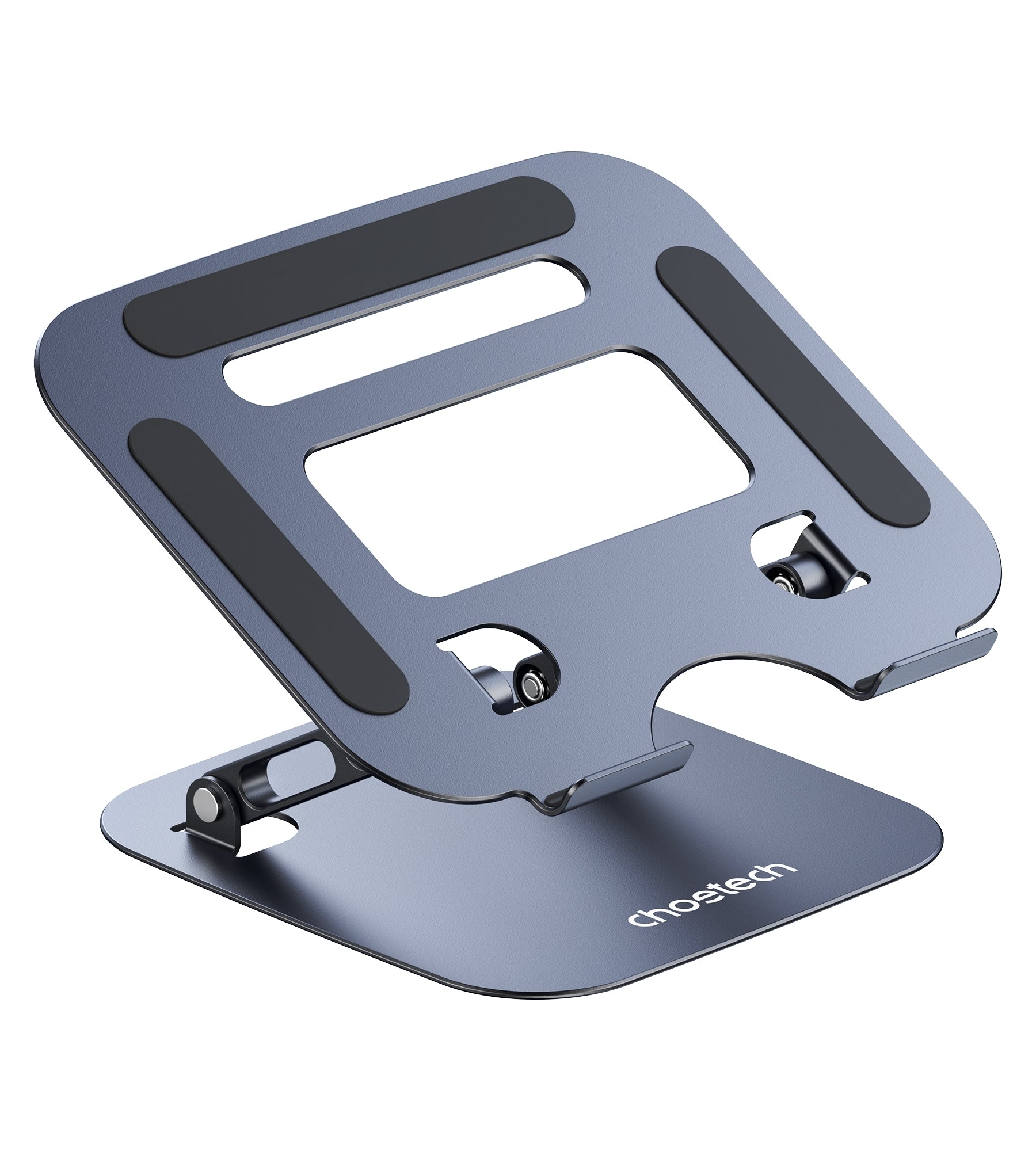 CHOETECH H061-GY Tablet Desktop Holder in gray, showcasing its adjustable design and silicone elements for device protection.