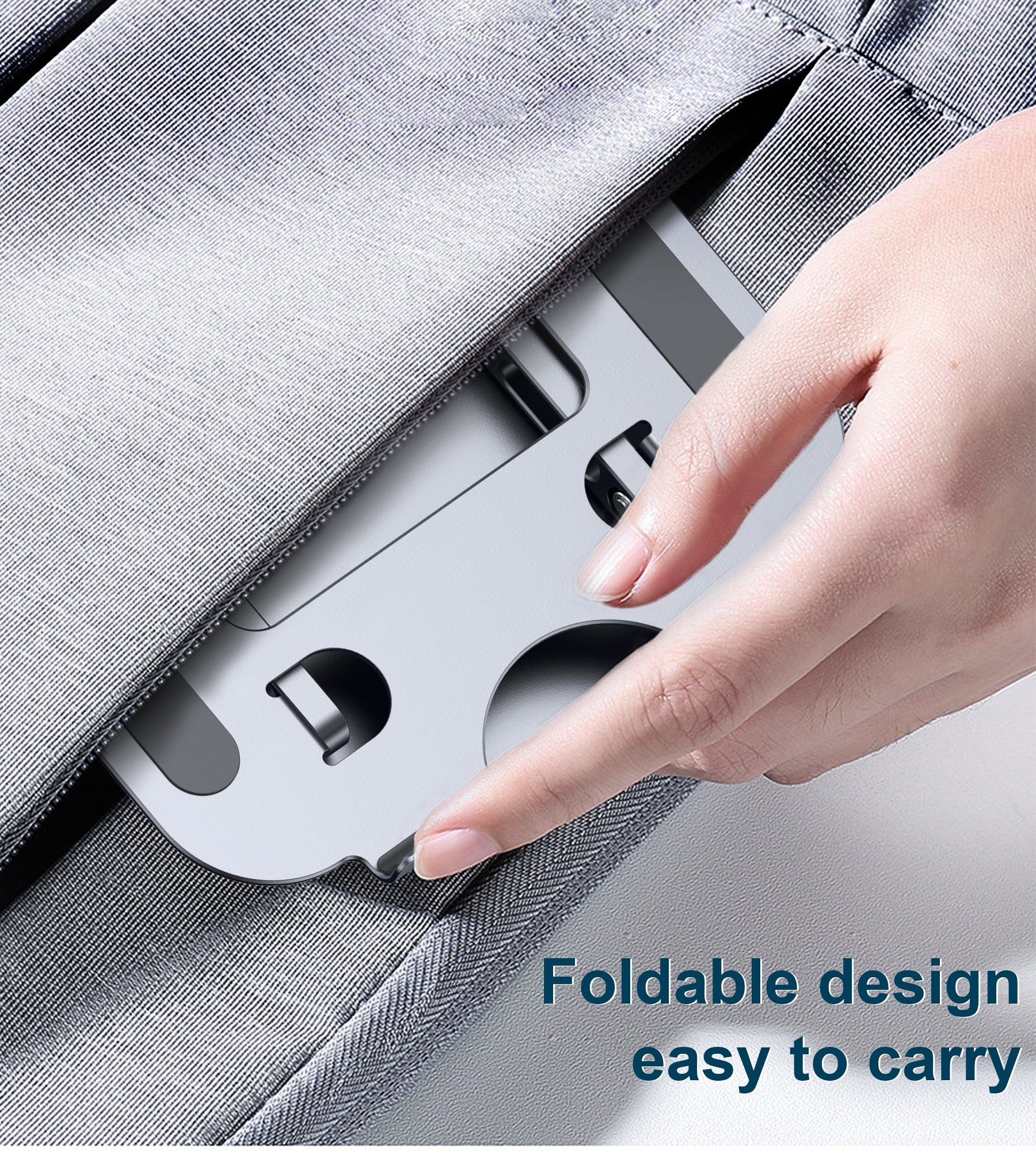 CHOETECH H061-GY Tablet Desktop Holder in gray, showcasing its adjustable design and silicone elements for device protection.