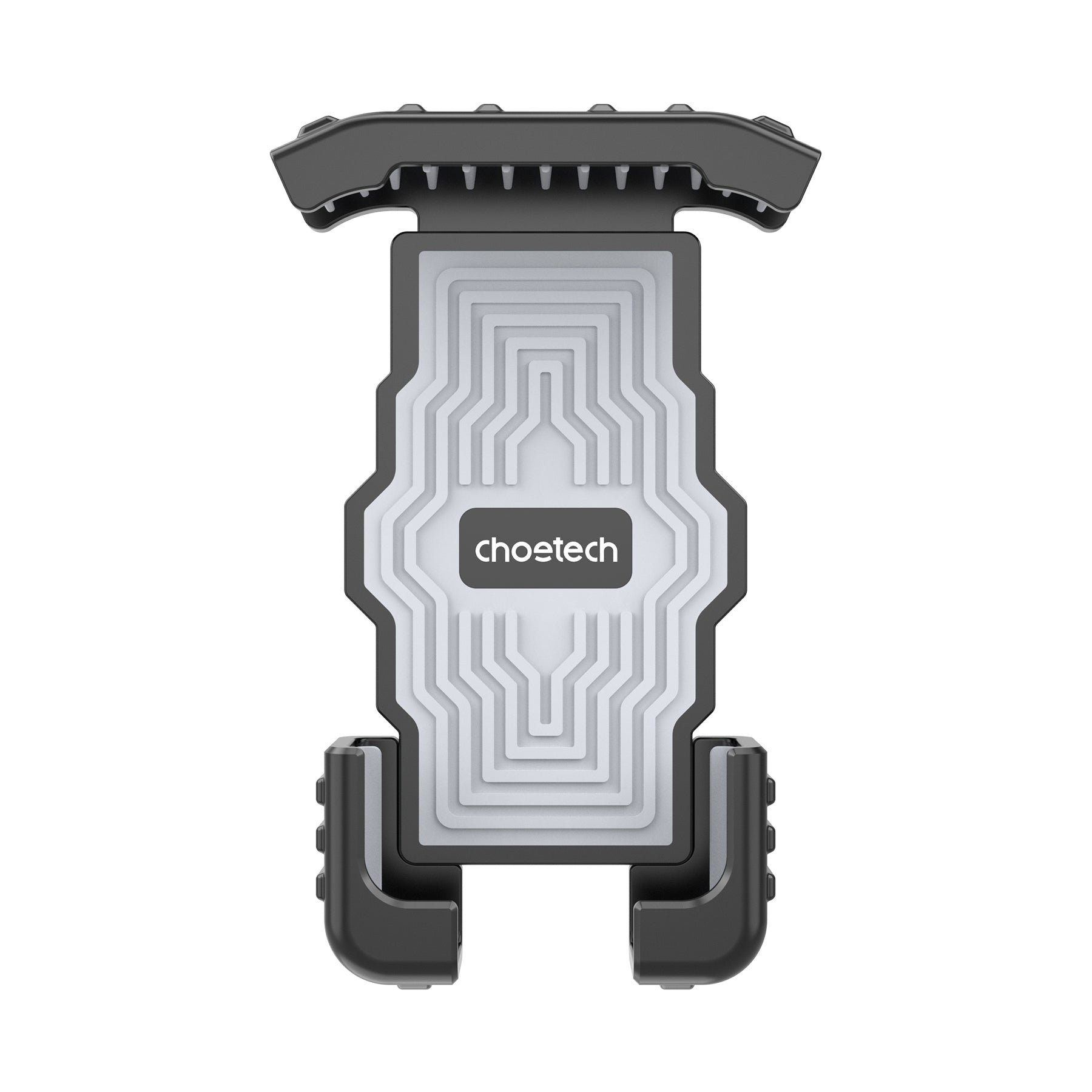 CHOETECH H067-GY Adjustable Mobile Stand for Bicycle in gray, securely holding a smartphone on a bike handlebar.