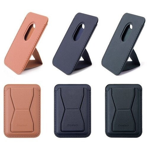 CHOETECH PC0003-DGN Magnetic Card Holder in green, designed for iPhone 12/13/14, holding three cards securely.