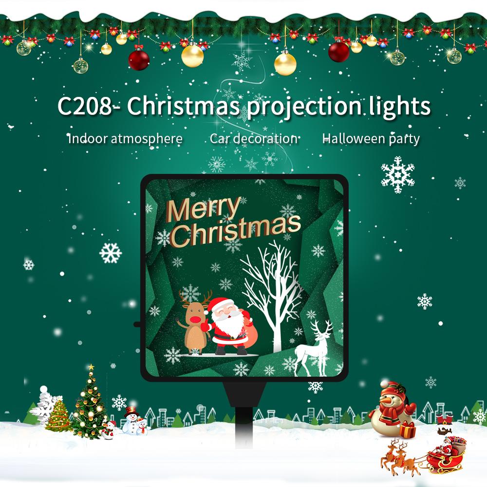 Christmas Car Ambient Lamp projecting a starry sky effect in a cozy interior setting, showcasing vibrant colors and romantic ambiance.