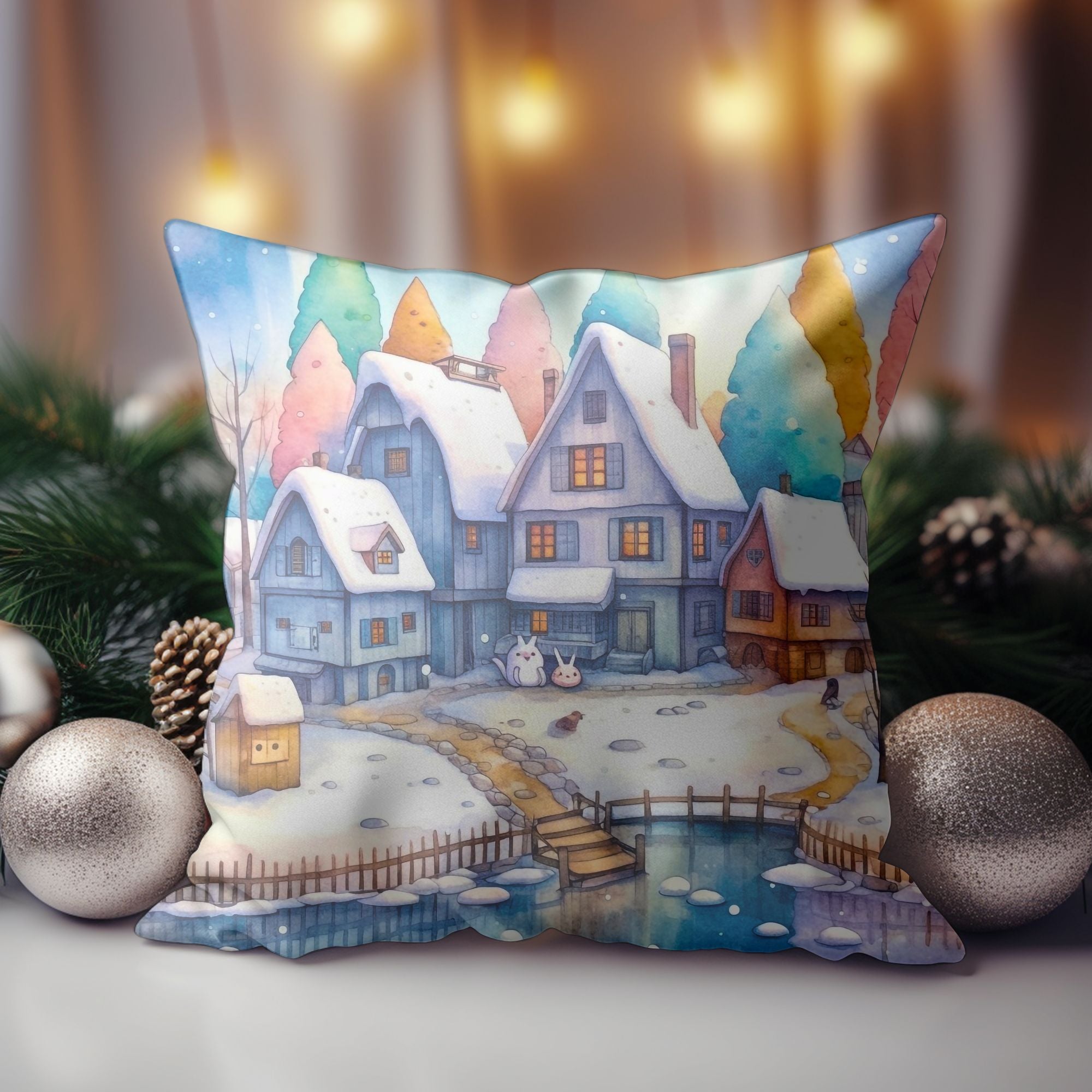 Beautifully crafted Christmas Village Winter Home Decor featuring intricate designs, perfect for holiday decorations.