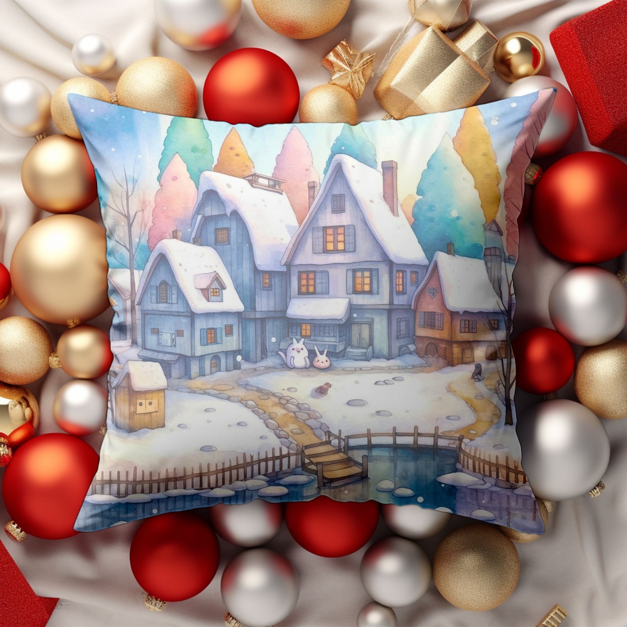 Beautifully crafted Christmas Village Winter Home Decor featuring intricate designs, perfect for holiday decorations.