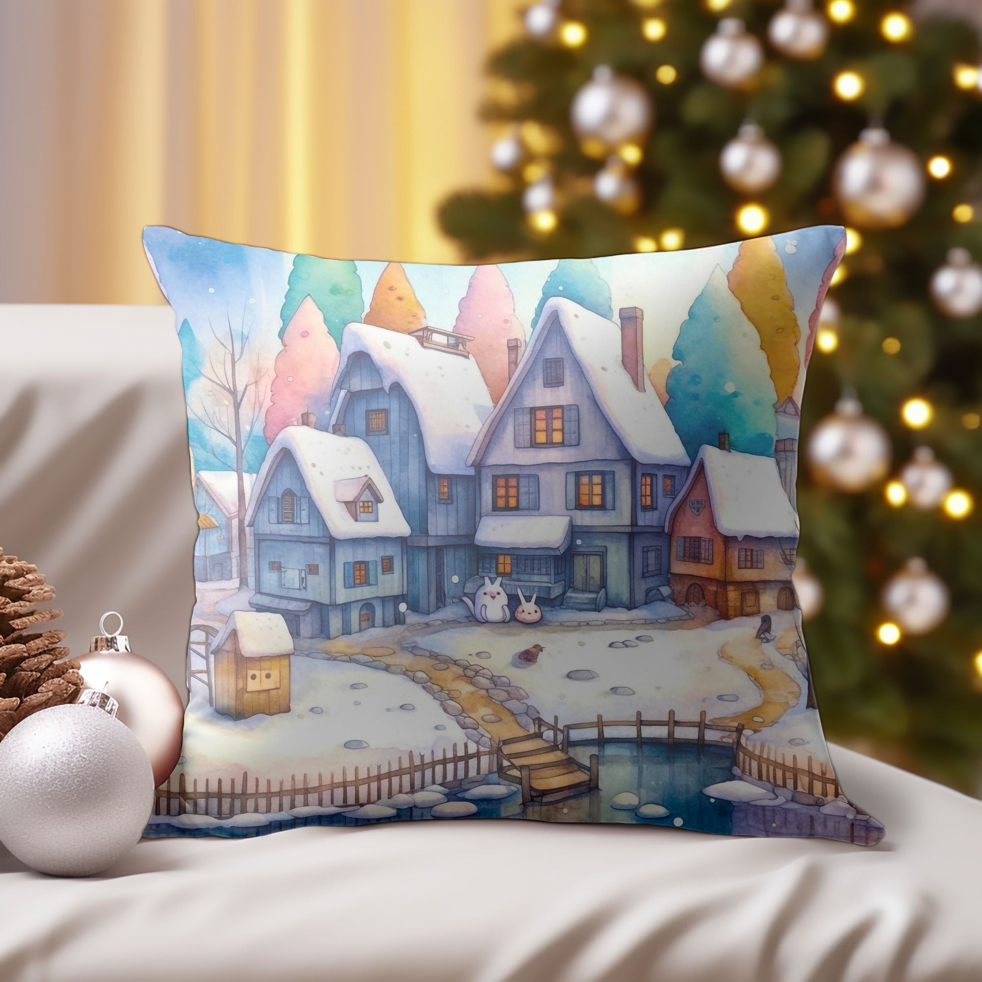 Beautifully crafted Christmas Village Winter Home Decor featuring intricate designs, perfect for holiday decorations.