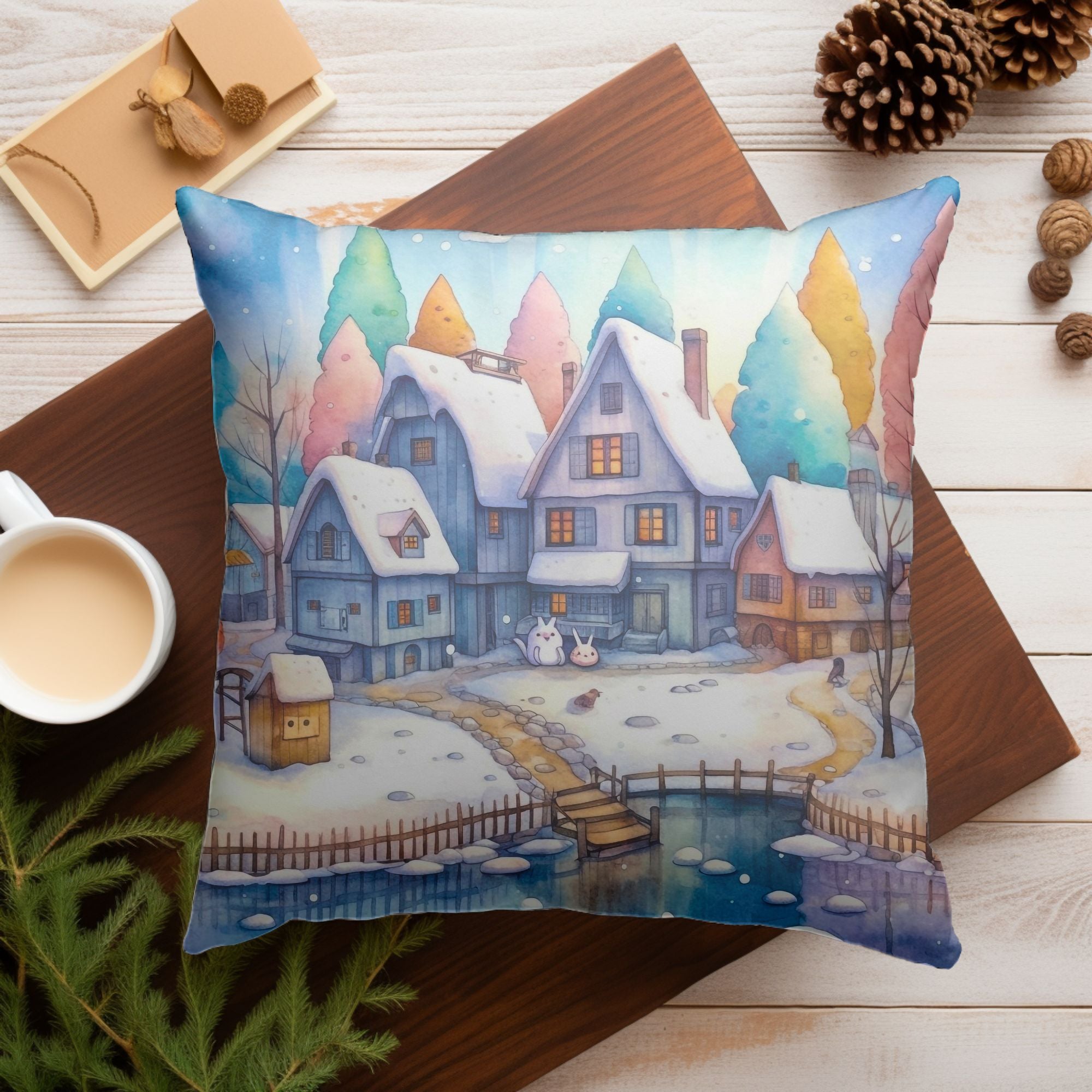 Beautifully crafted Christmas Village Winter Home Decor featuring intricate designs, perfect for holiday decorations.