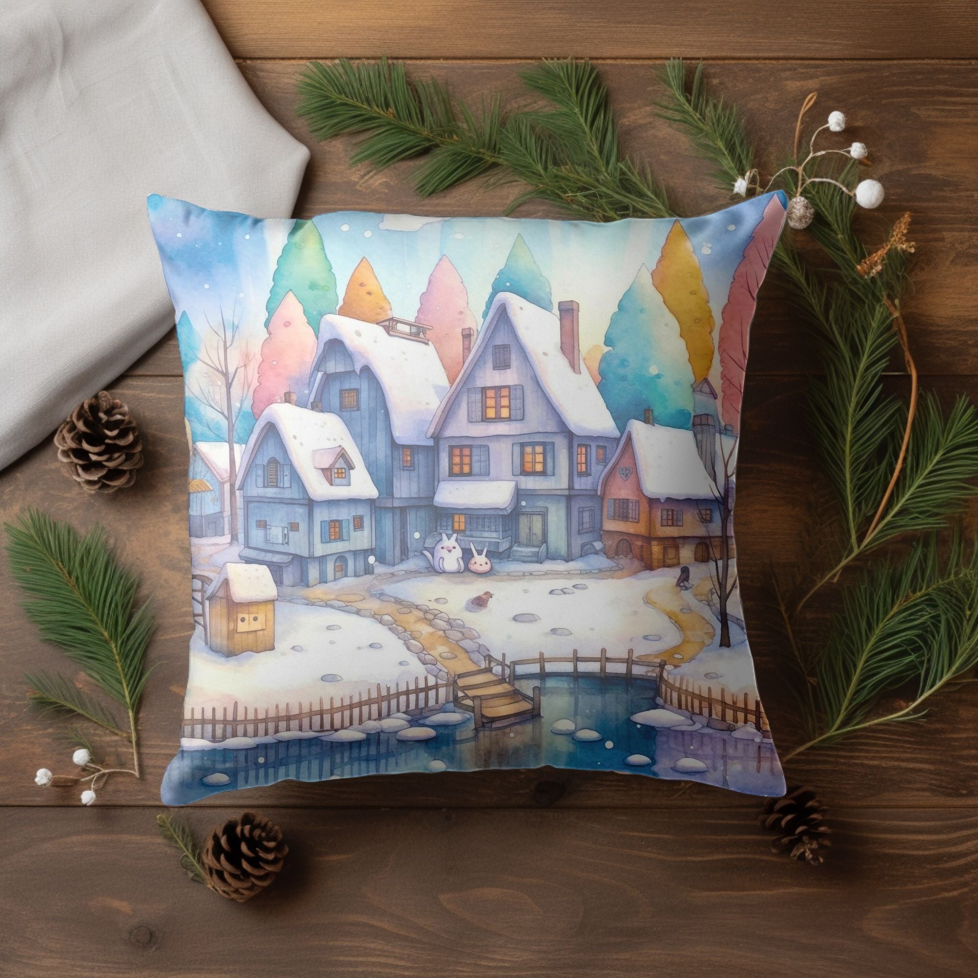 Beautifully crafted Christmas Village Winter Home Decor featuring intricate designs, perfect for holiday decorations.