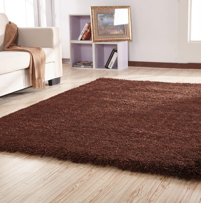 Chubby Brown Area Rug showcasing a soft shaggy texture and rich brown color, perfect for home decor.