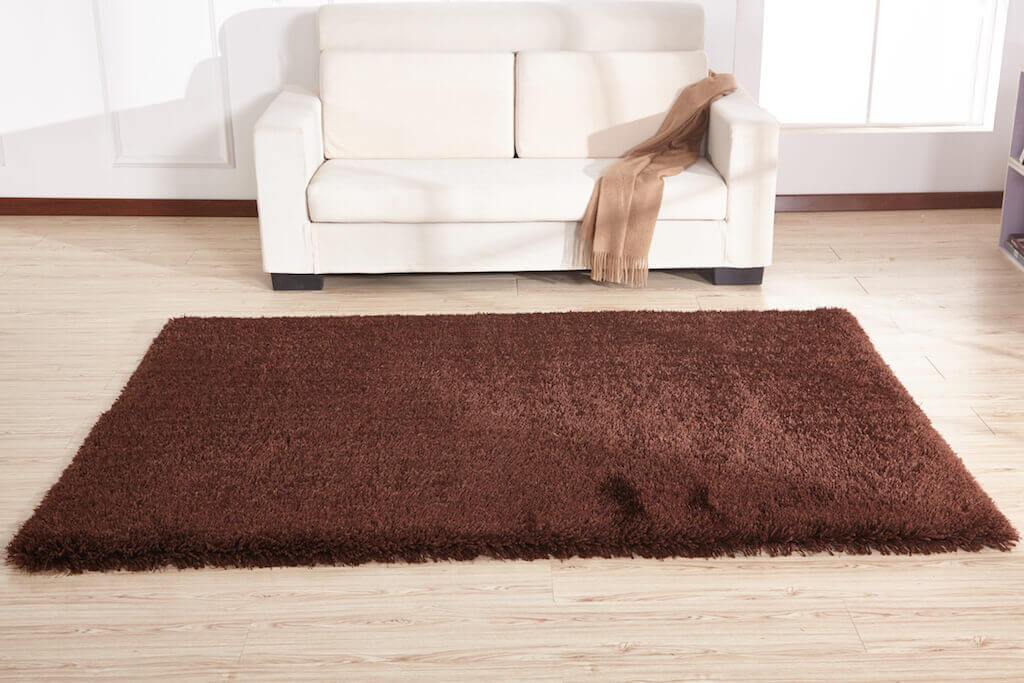 Chubby Brown Area Rug showcasing a soft shaggy texture and rich brown color, perfect for home decor.