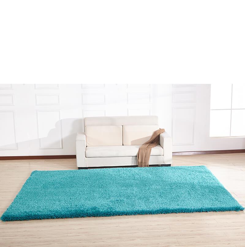 Chubby Turquoise Area Rug showcasing a soft shaggy texture and vibrant color, perfect for home decor.