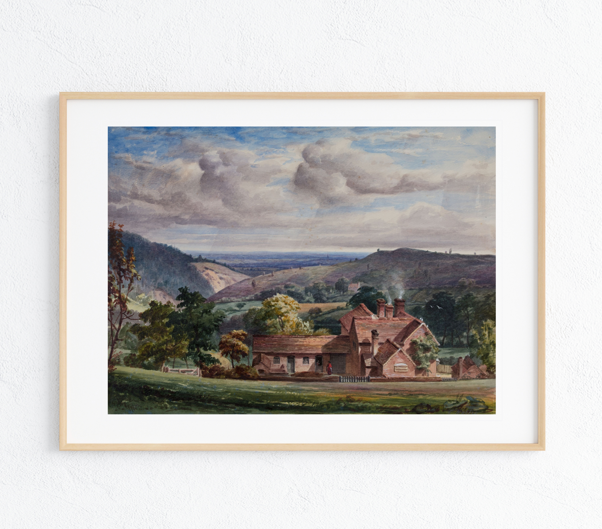 Church Hill Cottage Art Print showcasing a vibrant landscape with rich colors and intricate details on museum-grade canvas.