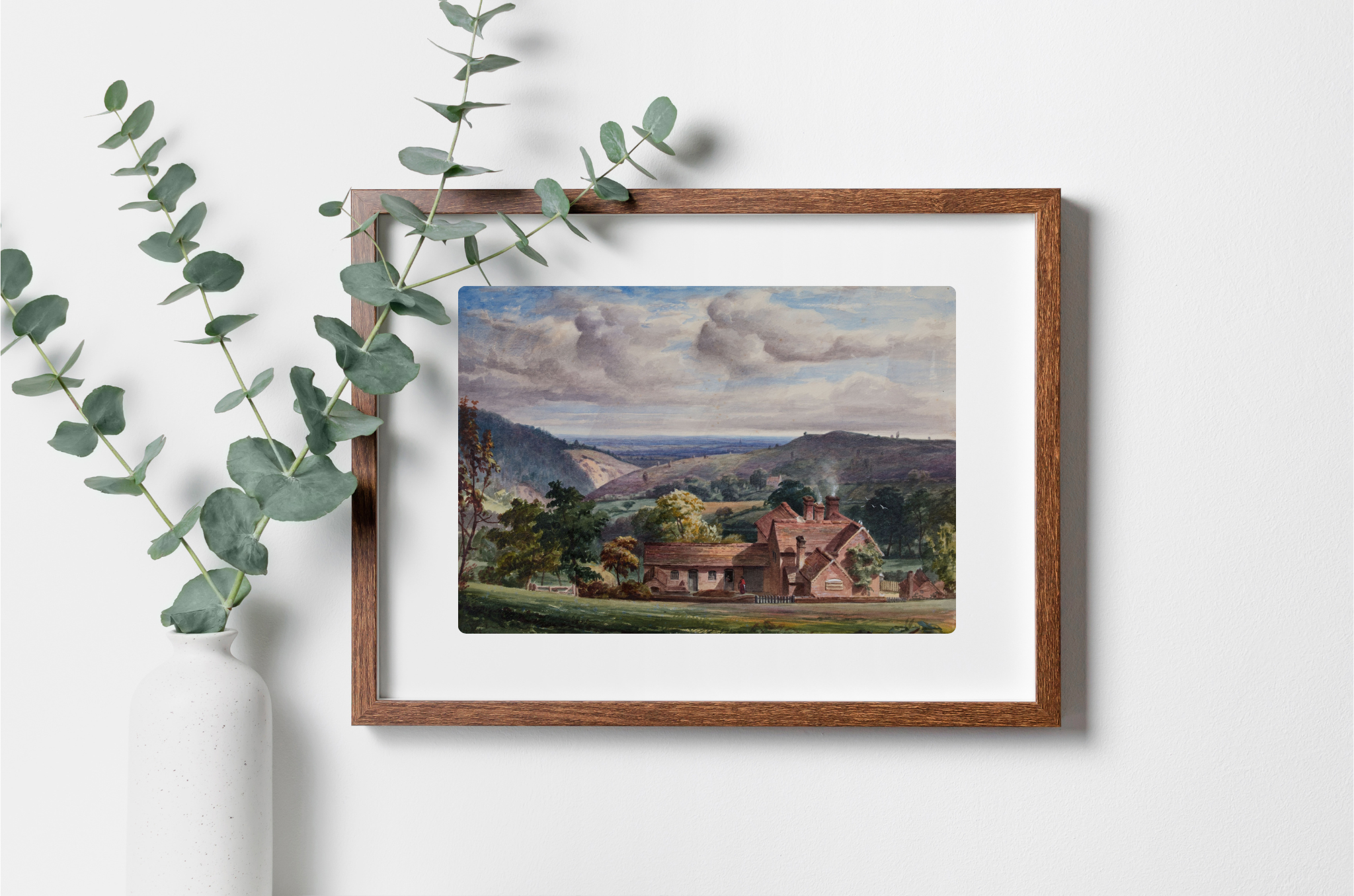 Church Hill Cottage Art Print showcasing a vibrant landscape with rich colors and intricate details on museum-grade canvas.