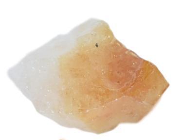 Two vibrant citrine points, one small and one medium, showcasing their bright yellow color and natural crystal formations.