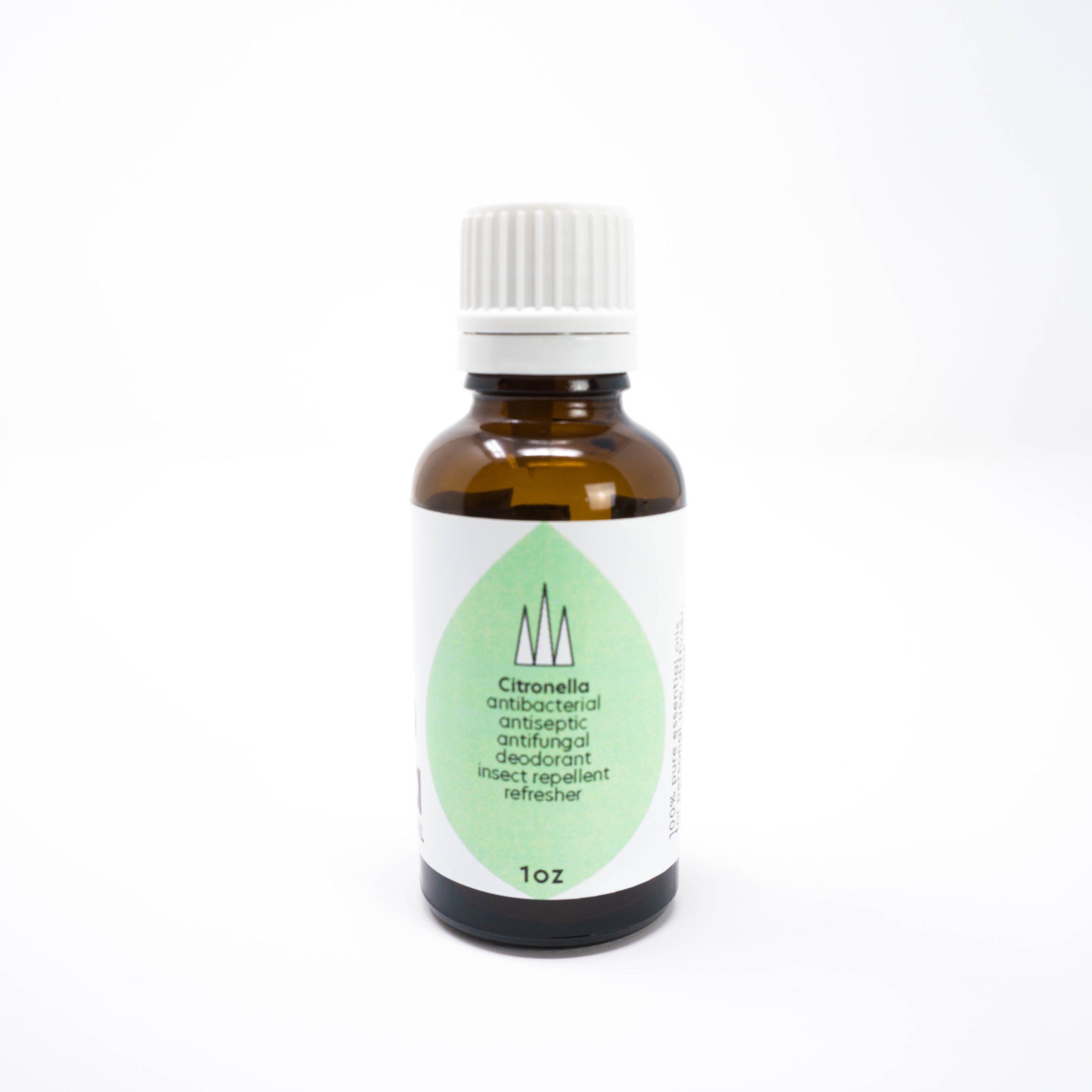 A 1oz bottle of 100% Pure Citronella Essential Oil, showcasing its natural and therapeutic qualities.