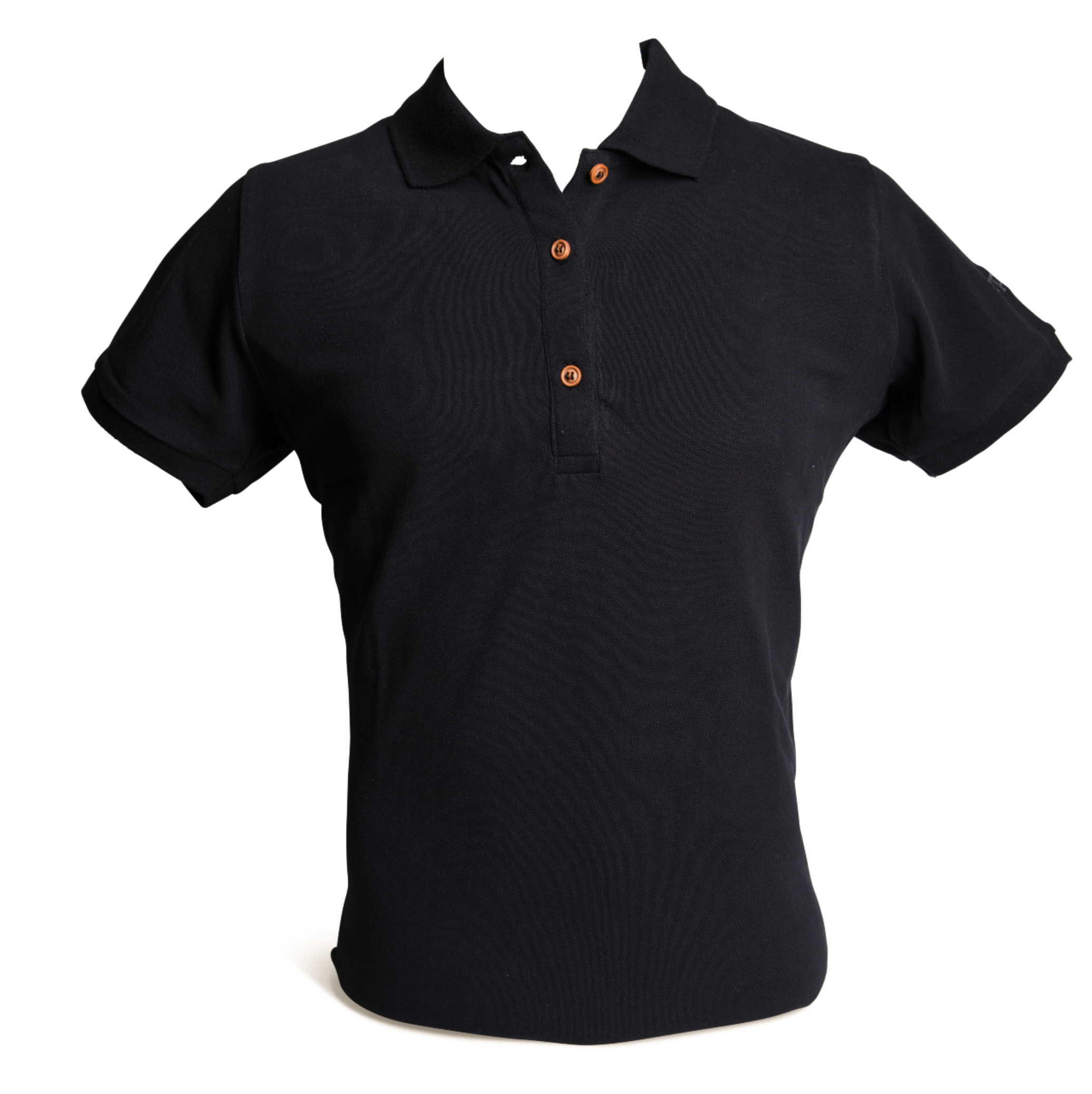 Classic Ladies Polo T-Shirt made from 100% organic cotton, featuring coconut buttons and embroidered logo on sleeves.