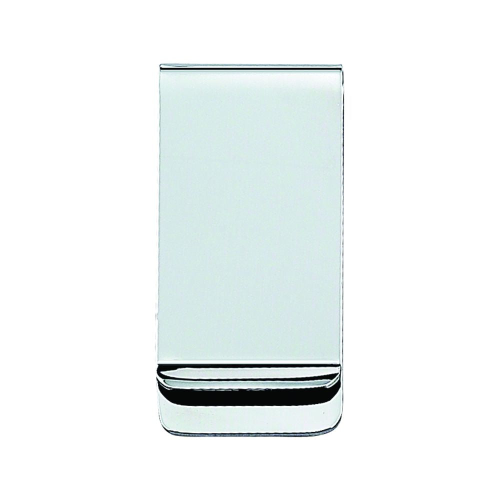 Classic Money Clip in nickel plating, measuring 2 inches by 1 inch, elegantly displayed in a black gift box.