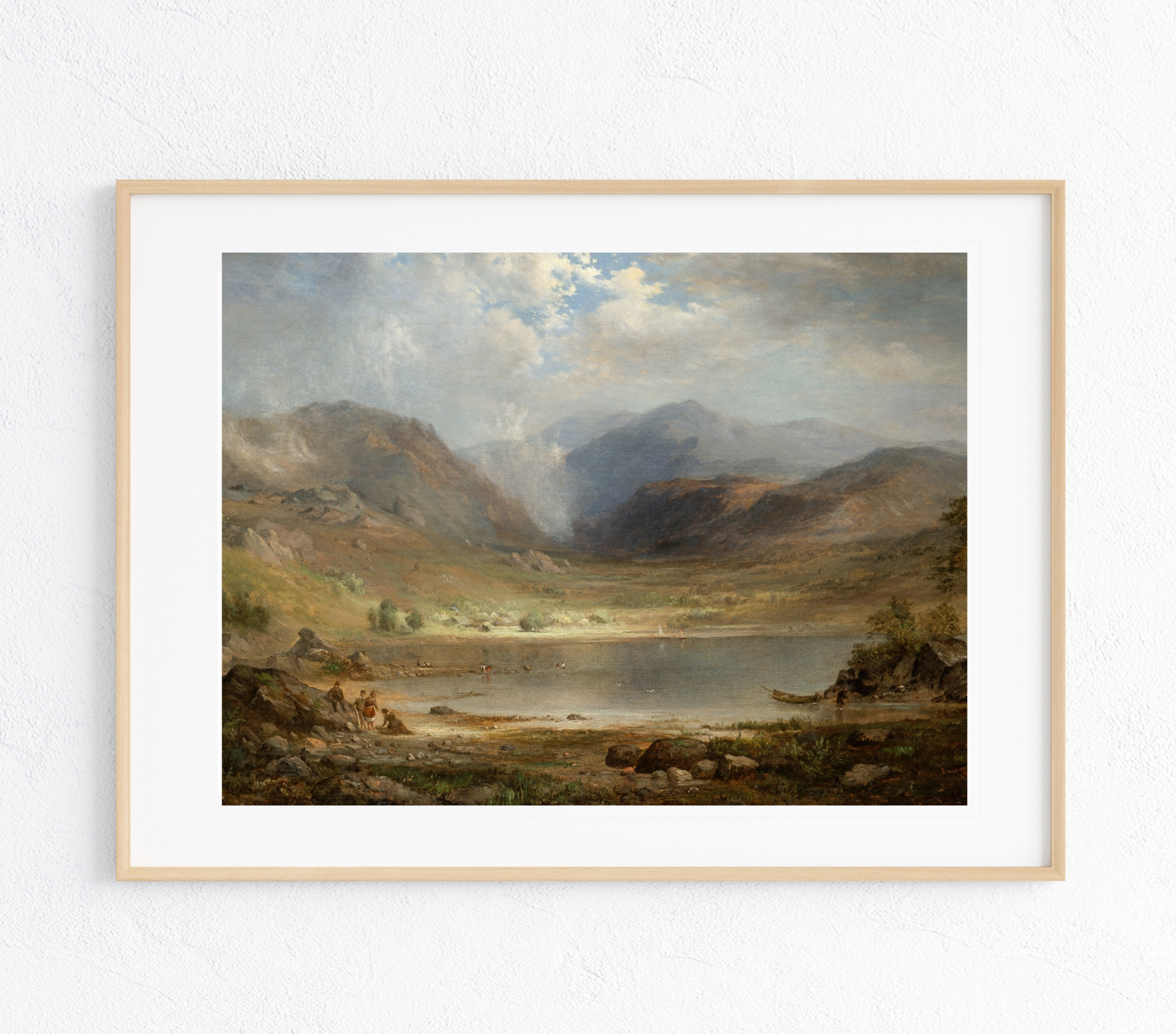 Clouded Valley Art Print featuring a vibrant landscape on museum-grade canvas, showcasing rich colors and textures.