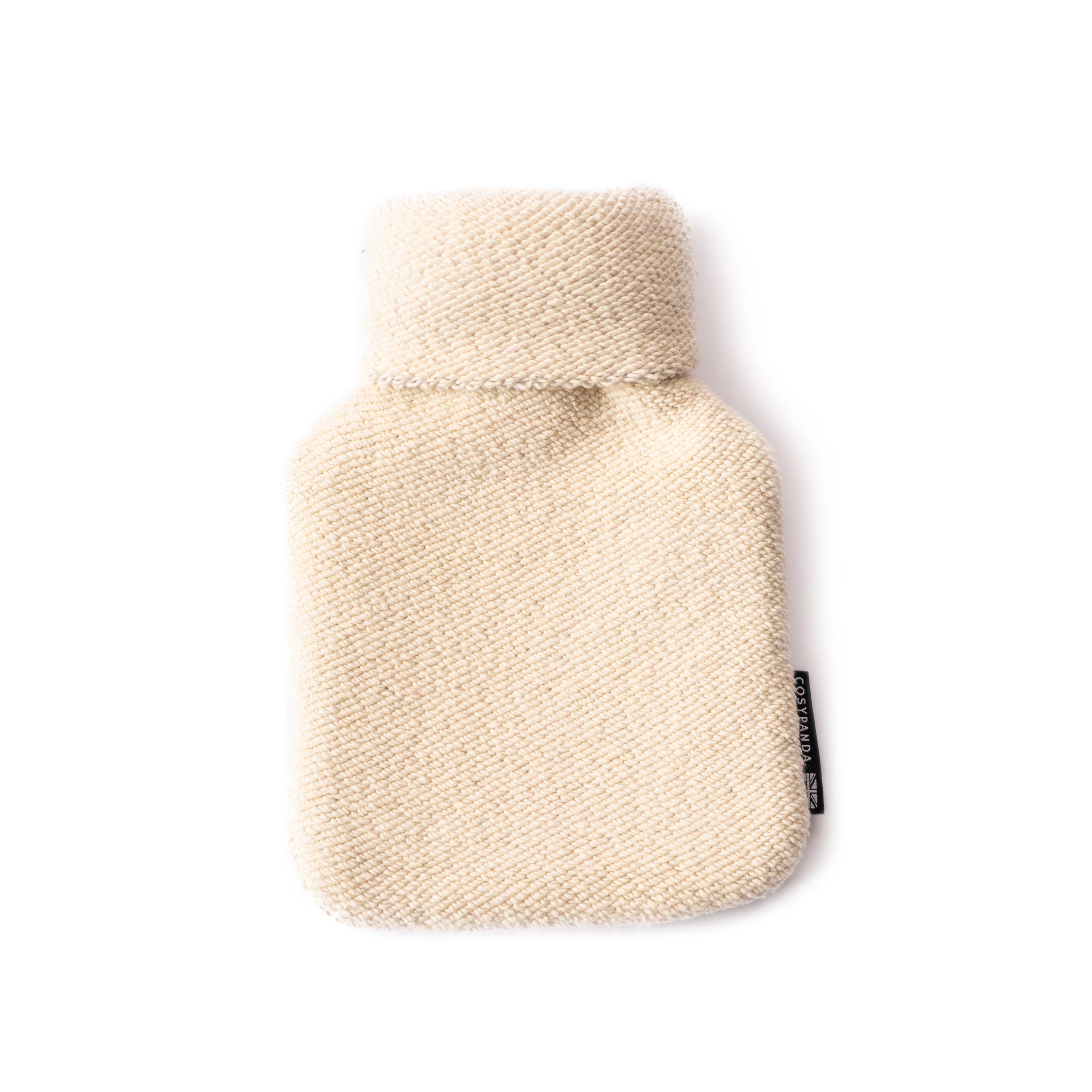 Cloudy Cotton 1L Hot Water Bottle with a soft cotton cover, showcasing a modern cloudy pattern, perfect for warmth and comfort.