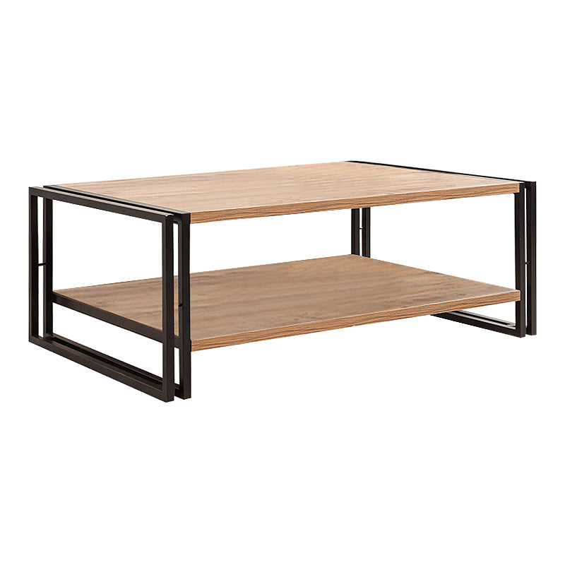 ANNABEL Coffee Table in Atlantic Pine with black metal legs, modern industrial design, dimensions 110x70x40 cm.