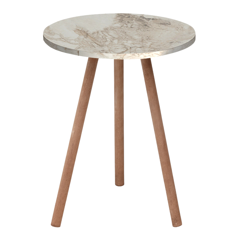 ANDRA Coffee Table featuring a beige marble effect surface and solid beech wood legs, perfect for modern interiors.