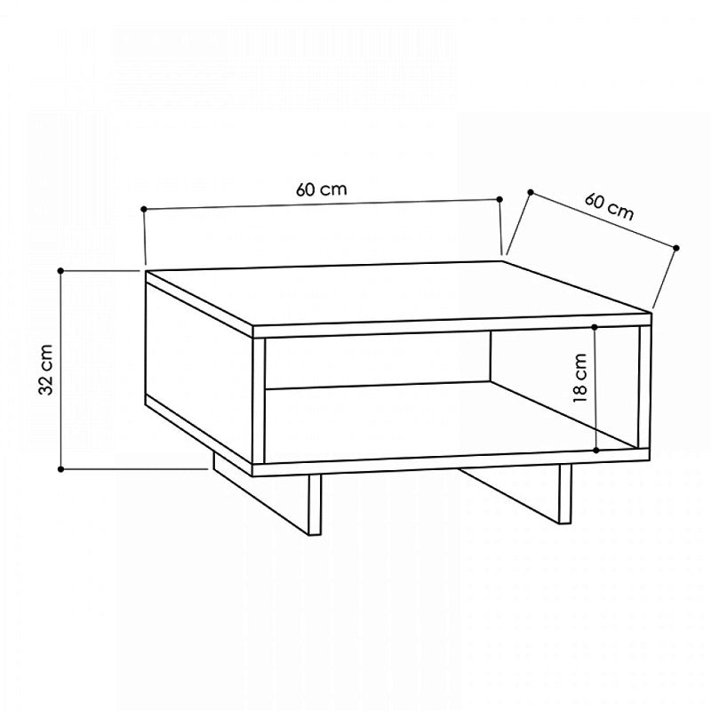 CARRA MIA Coffee Table in oak-anthracite color, featuring a sleek design and a convenient storage shelf.