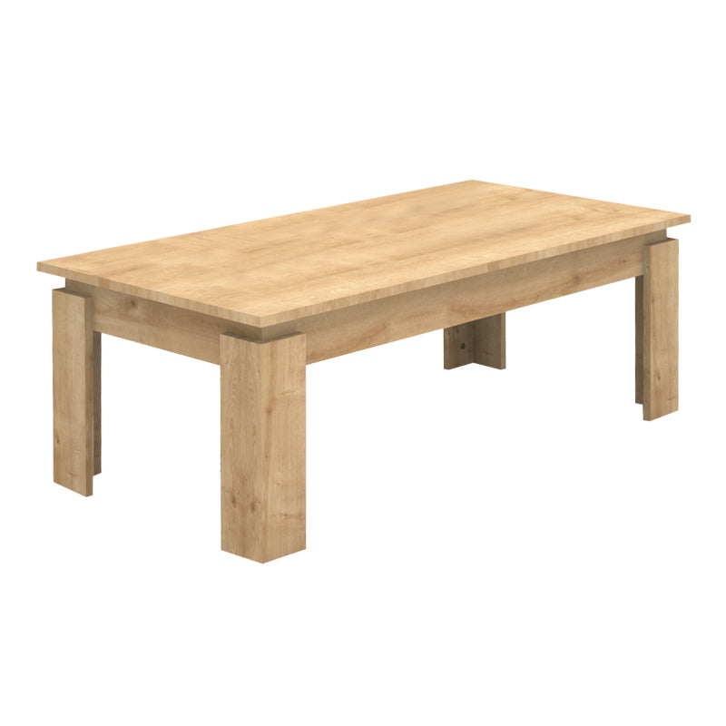 Coffee Table CLARA in natural beech finish, dimensions 110x60x41 cm, showcasing its elegant design and sturdy construction.