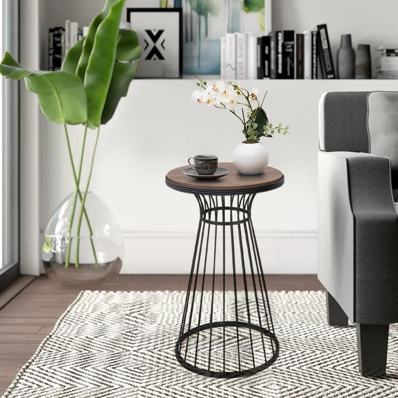 Coffee Table DUBLIN in walnut and black, featuring a modern design with compact dimensions.