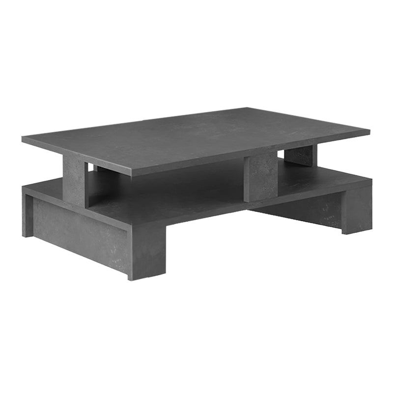 LISA Retro Grey Coffee Table measuring 80x50x27cm with a sleek design and built-in shelf for storage.