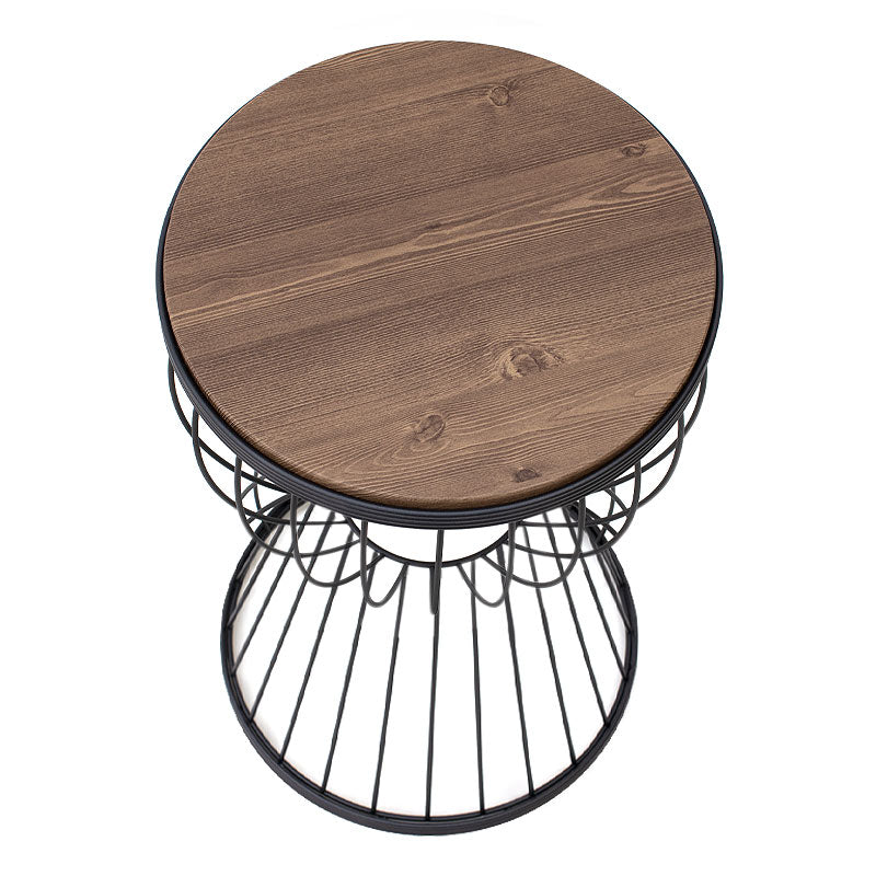 Coffee Table RACHEL in walnut and black, featuring a modern design with compact dimensions.