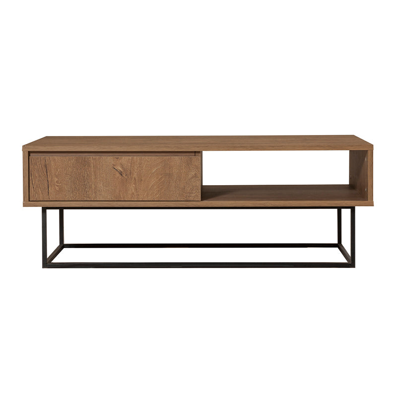 SASCHA Coffee Table in walnut finish with lift-top mechanism and metal legs, perfect for modern living spaces.