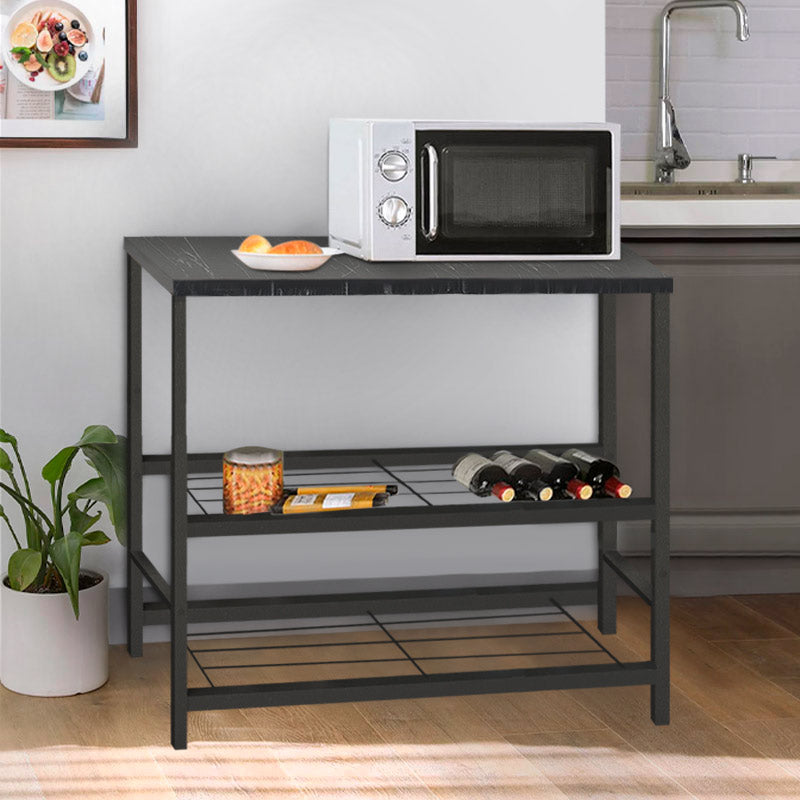 SIMPLE Black Coffee Table with Marble Effect, featuring two metal shelves and a sleek design, perfect for modern living spaces.