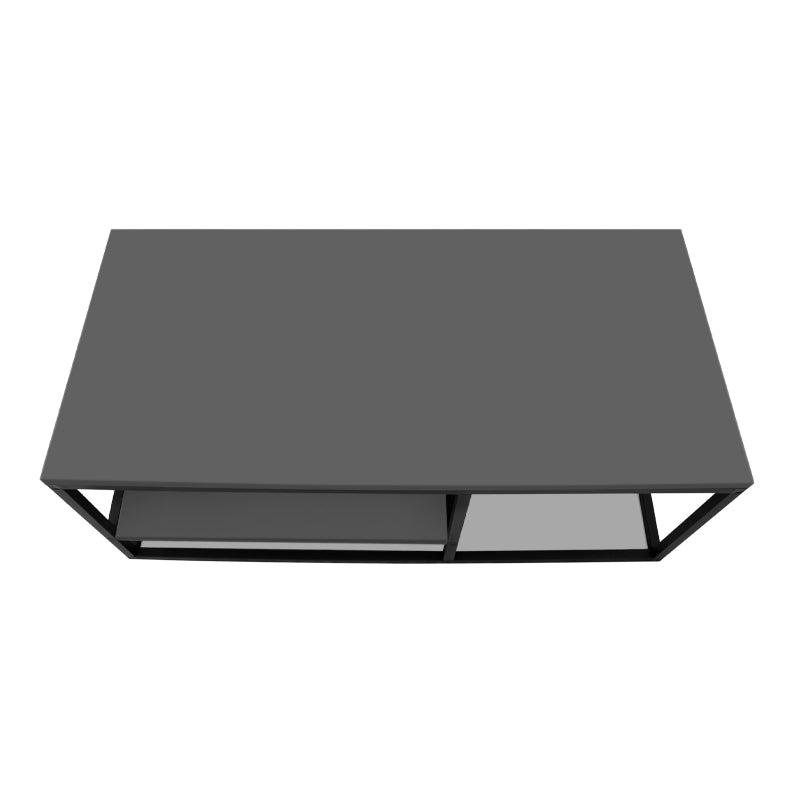 Coffe Table SPACE in anthracite color, featuring a sleek design and sturdy metal frame, dimensions 106x50x42cm.