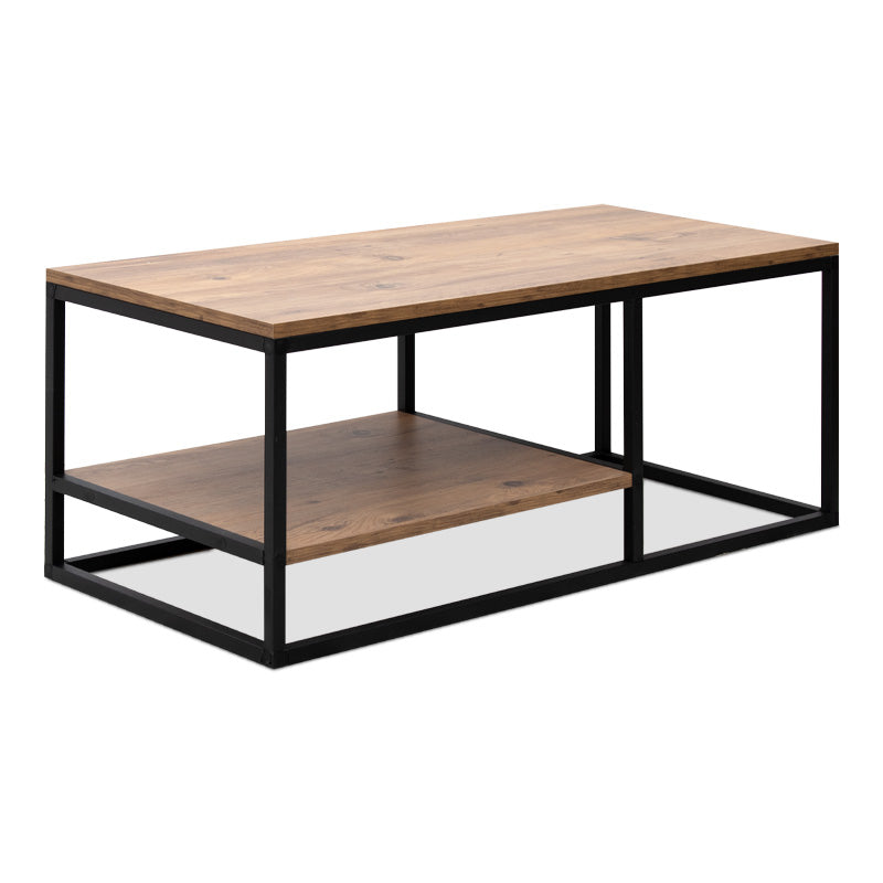 SPACE Coffee Table in oak finish, dimensions 106x50x42cm, featuring a scratch-resistant metal frame and melamine surface.