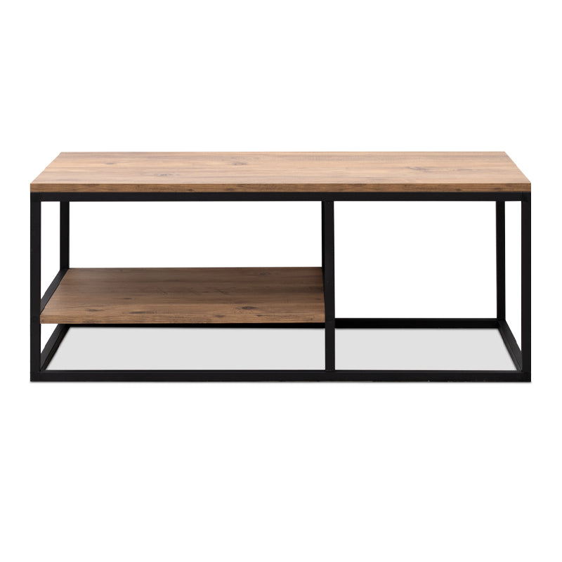 SPACE Coffee Table in oak finish, dimensions 106x50x42cm, featuring a scratch-resistant metal frame and melamine surface.