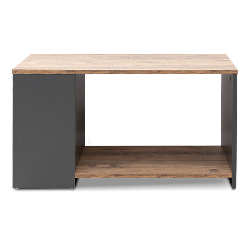 Stylish Coffee Table STEFANIE in oak and anthracite, showcasing its elegant design and durable melamine finish.