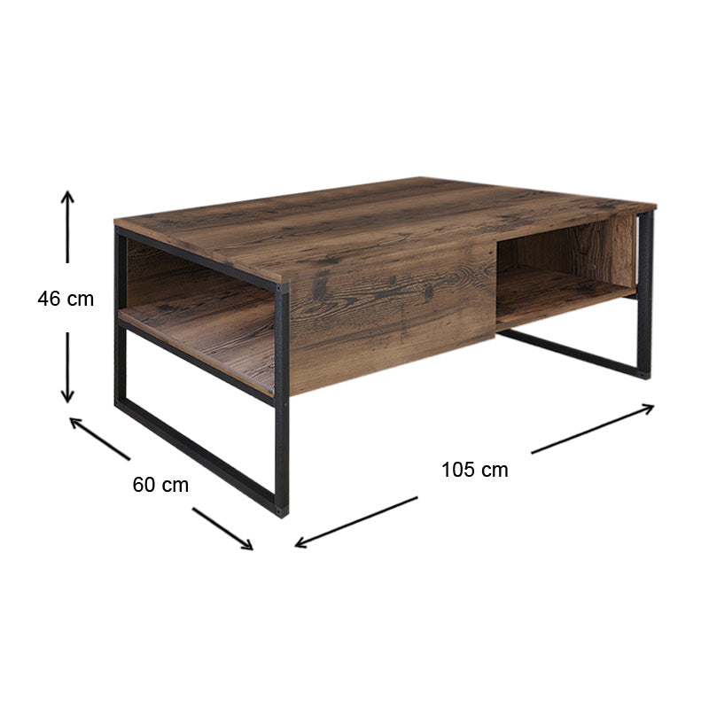 STOCKHOLM Coffee Table in smoked walnut finish, showcasing its elegant design and durable surface.