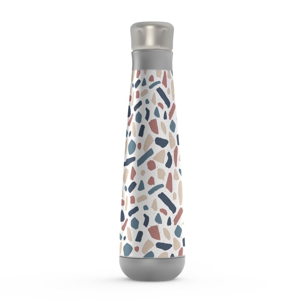 Cool Terrazzo Water Bottle in stylish design, showcasing its stainless steel body and unique terrazzo pattern.