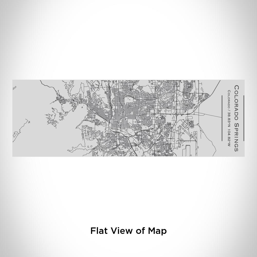 Custom engraved insulated cup featuring a detailed map of Colorado Springs, Colorado with coordinates.