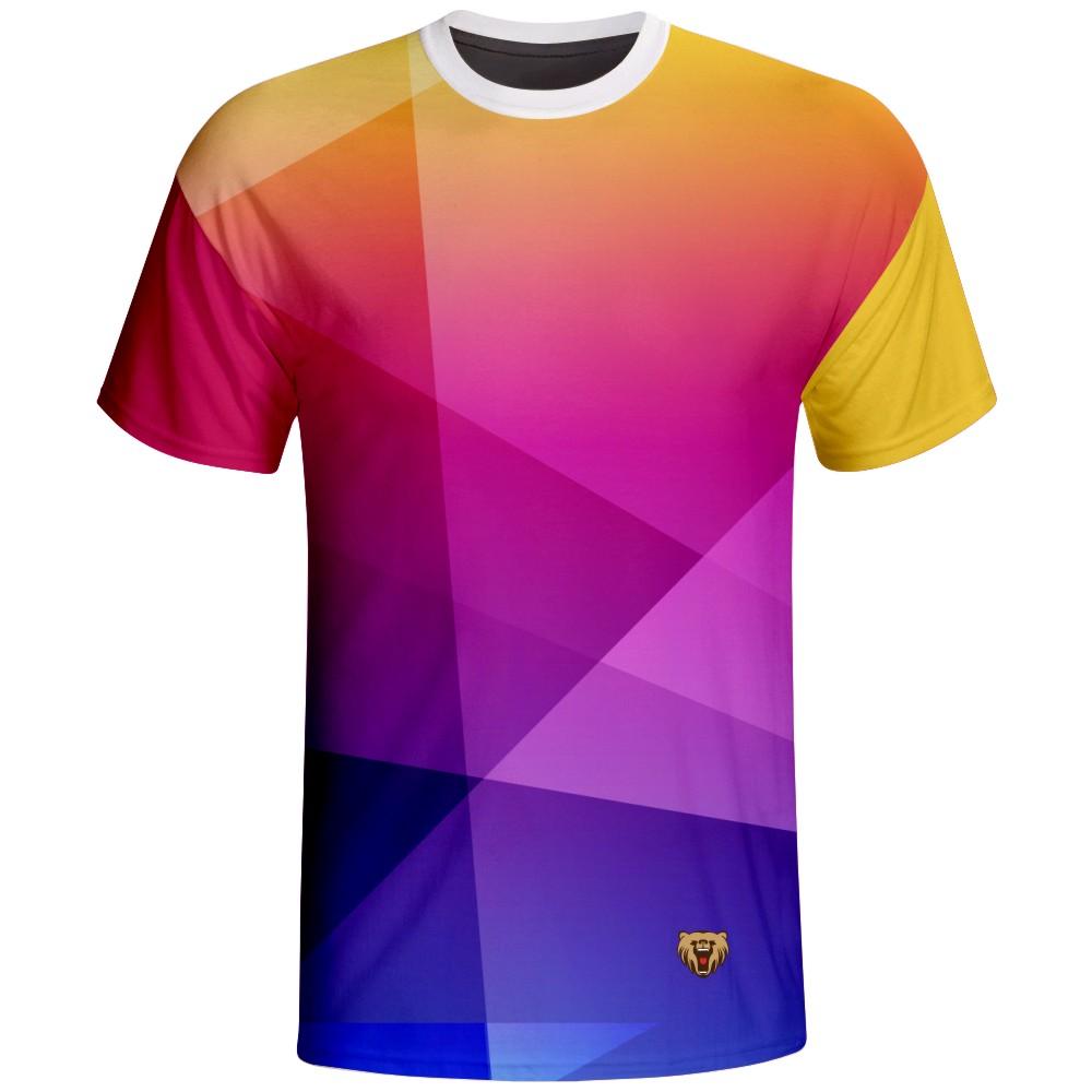 ColorFul Design Style Gaming Shirt featuring vibrant sublimation printing, lightweight micromesh fabric, and a modern round neck design.