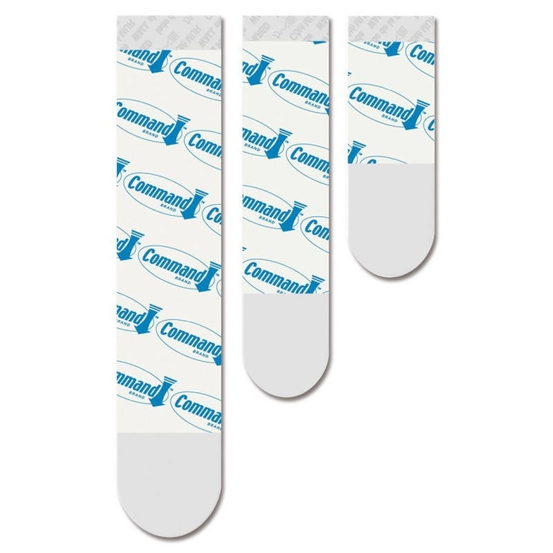 COMMAND Refill Strips 17200CLR box containing various sizes of adhesive strips for damage-free hanging.