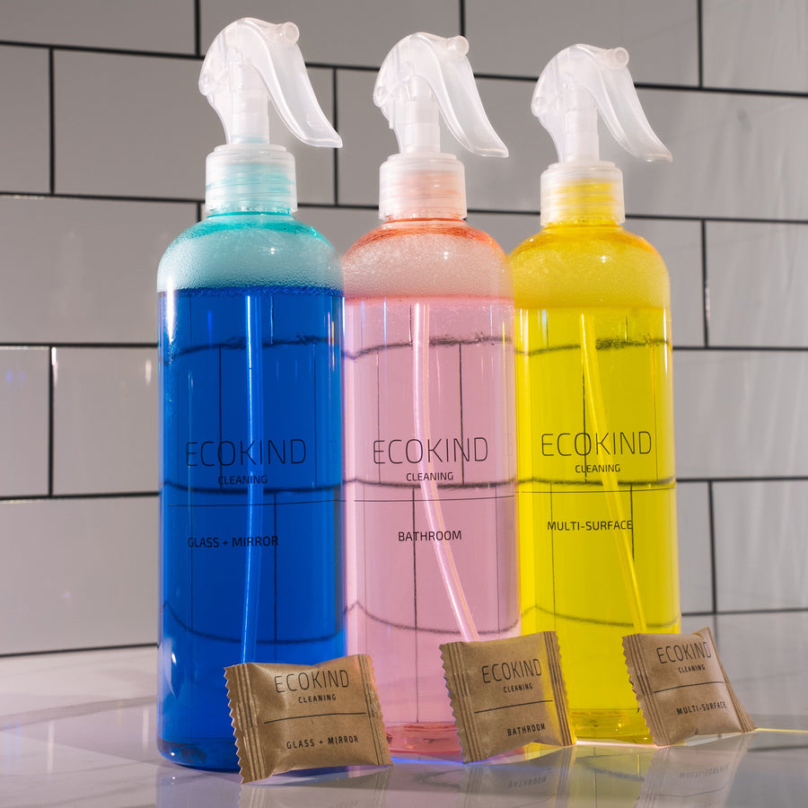 Complete Clean Kit featuring eco-friendly cleaning products in sustainable packaging.