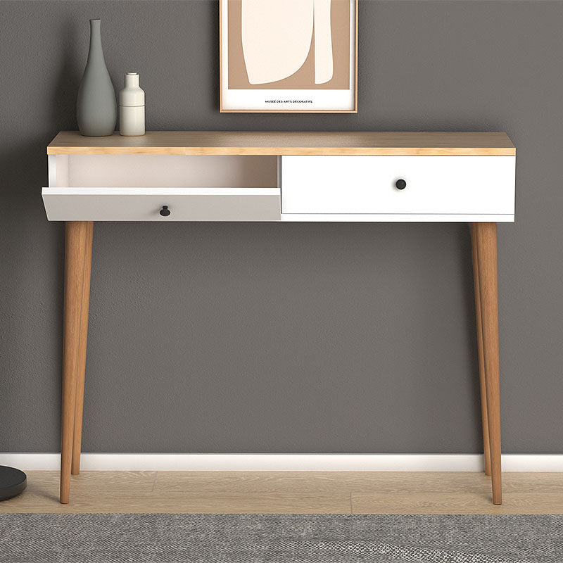 Console DOTTS in Pine White, featuring two cabinets and solid beech wood bases, measuring 110x29x88 cm.