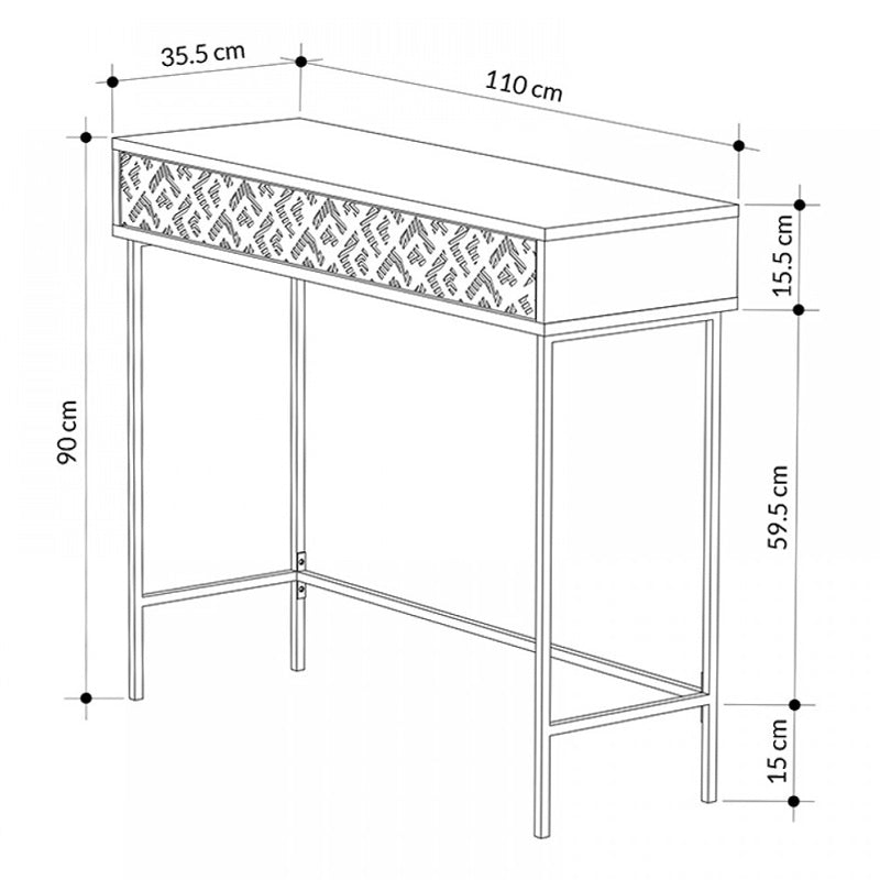 Console Table EGIPT in light mocha, featuring a sleek design and durable construction, ideal for home or office use.