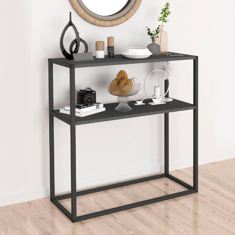 MIRANDA Console Table in black anthracite, showcasing its sleek design and modern finish.