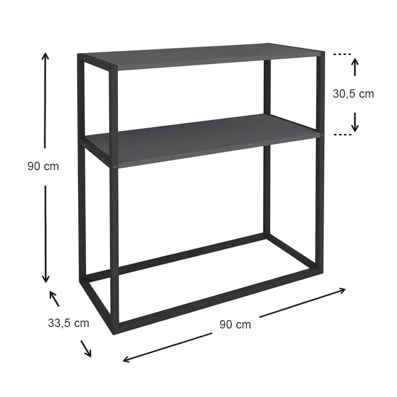 MIRANDA Console Table in black anthracite, showcasing its sleek design and modern finish.