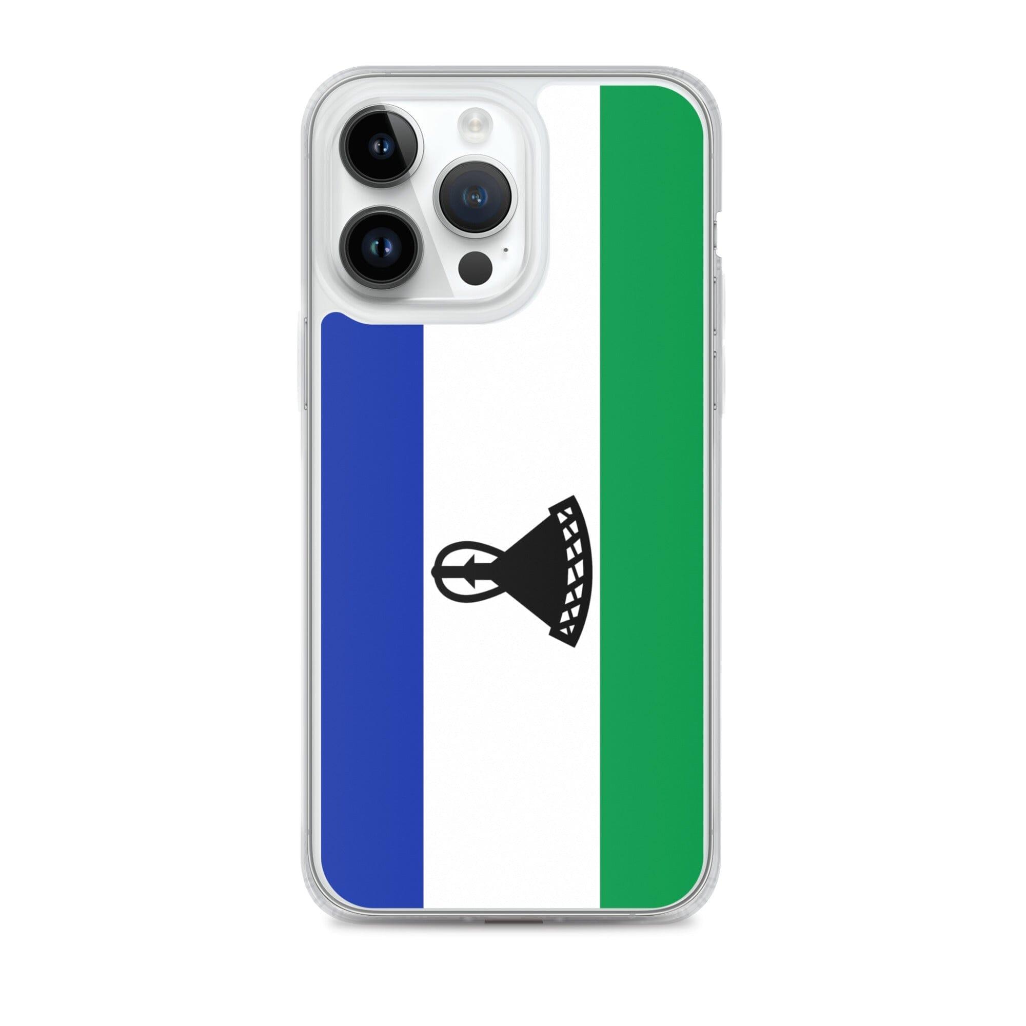 Coque de téléphone avec le drapeau du Lesotho, en plastique transparent et TPU, pour iPhone 6 à 14 Pro Max.