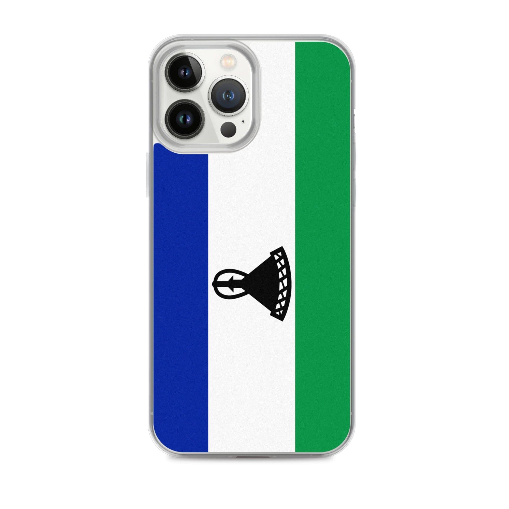 Coque de téléphone avec le drapeau du Lesotho, en plastique transparent et TPU, pour iPhone 6 à 14 Pro Max.