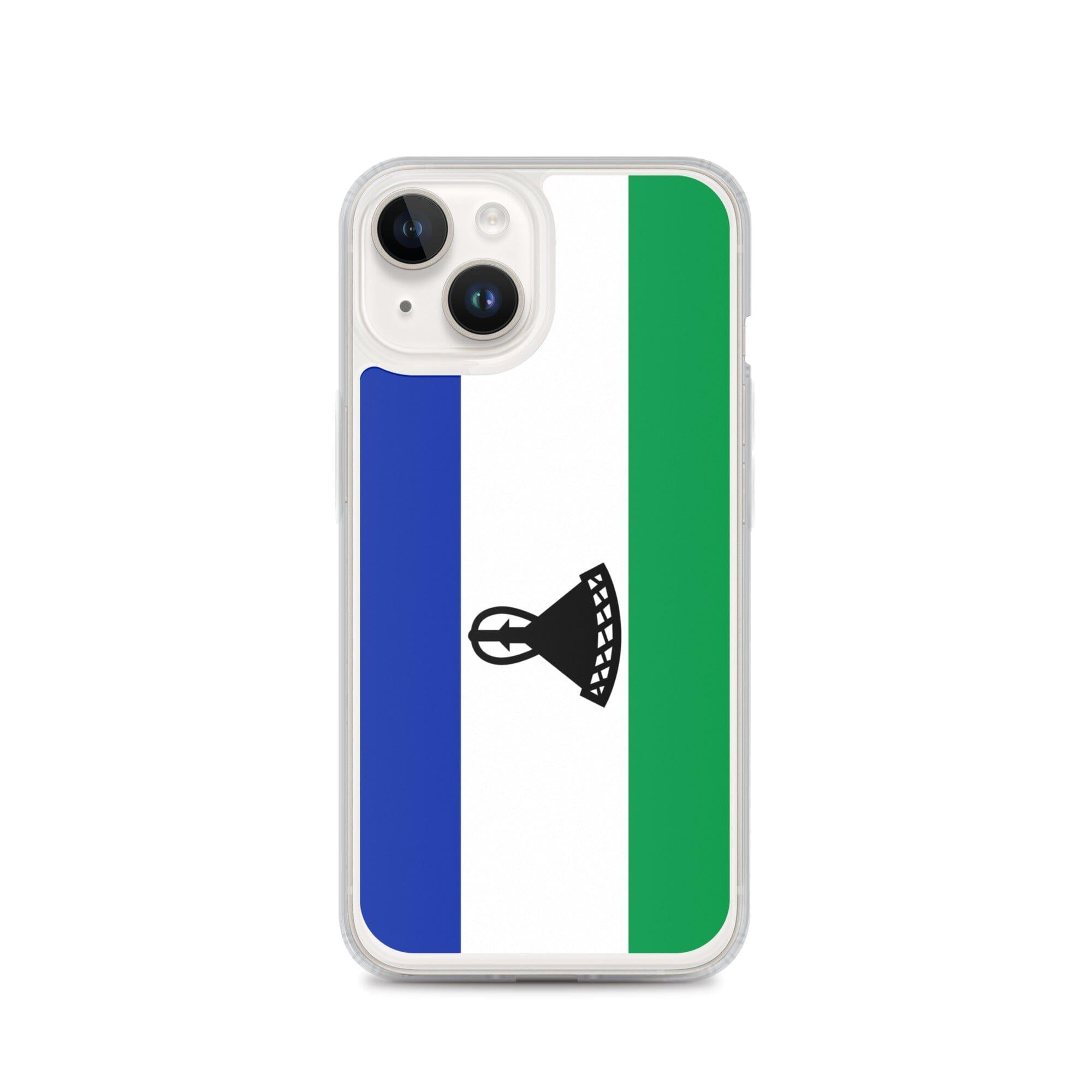 Coque de téléphone avec le drapeau du Lesotho, en plastique transparent et TPU, pour iPhone 6 à 14 Pro Max.