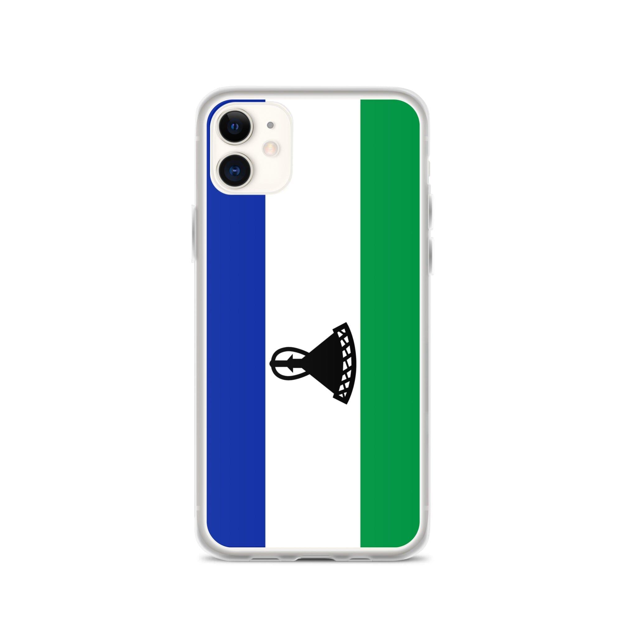 Coque de téléphone avec le drapeau du Lesotho, en plastique transparent et TPU, pour iPhone 6 à 14 Pro Max.